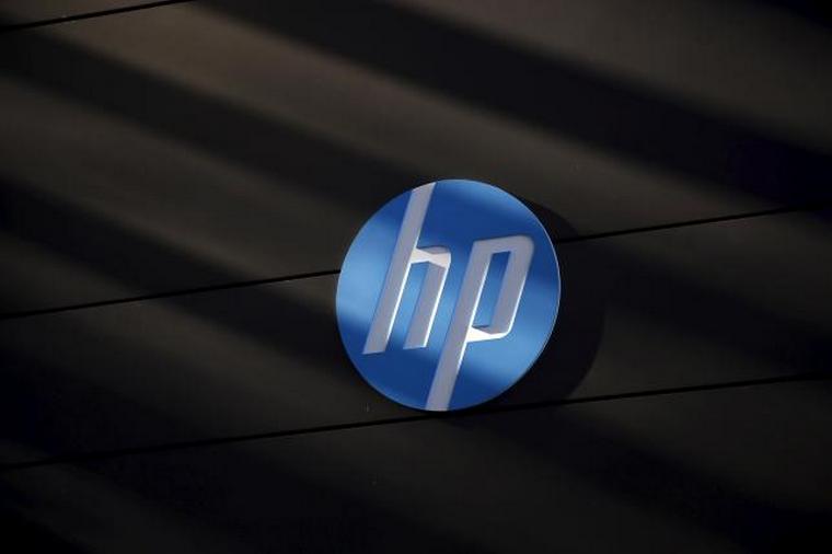 File photo of a Hewlett-Packard logo at the company's Executive Briefing Center in Palo Alto