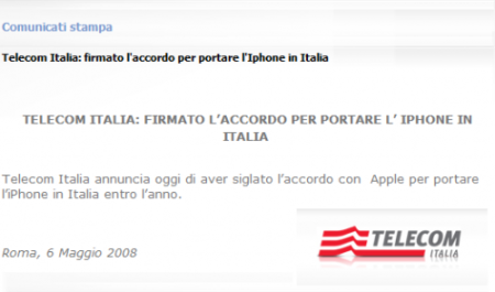 Telecom Italia тоже будет продавать iPhone в Италии?