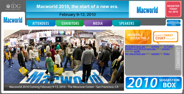 Названы даты проведения Macworld 2010