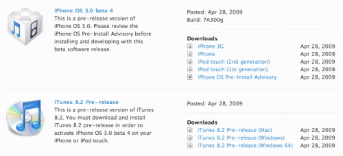 iPhone OS 3.0 beta 4