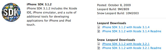 iPhone SDK 3.1.2