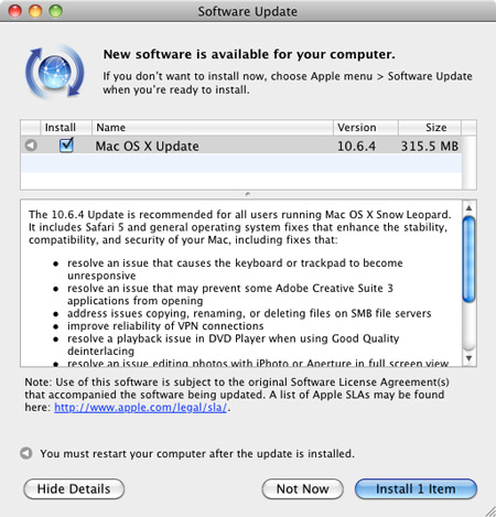 Яблочные обновки: Mac OS 10.6.4