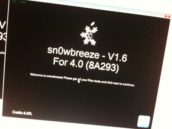 Sn0wbreeze 1.6 для iOS 4.0 уже завтра