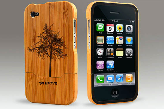 Чехол из бамбука для iPhone 4