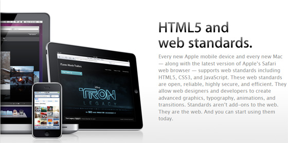 Apple продвигает формат HTML5 в массы