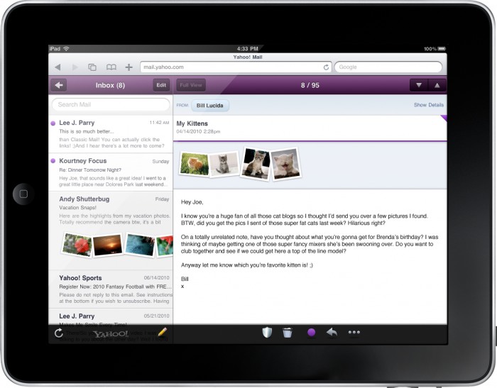 Почта от Yahoo теперь тоже на HTML5
