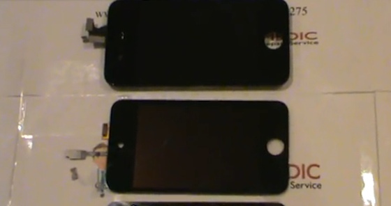 Сравнение передних панелей iPod Touch 4 и iPhone 4