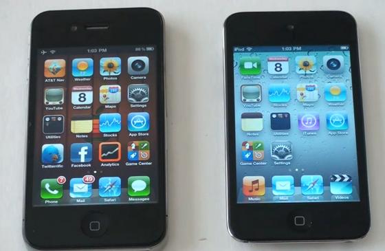 iPod Touch 4 против… iPhone 4 (видео)