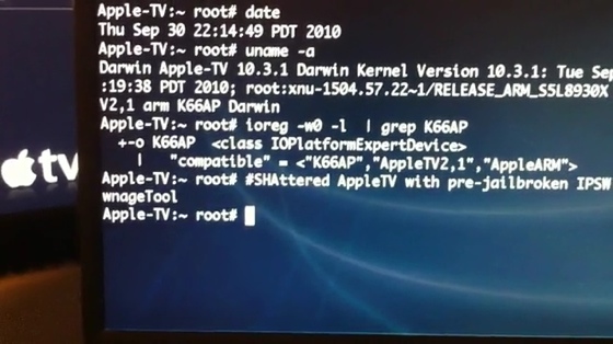 Джейлбрейк Apple TV прошел успешно