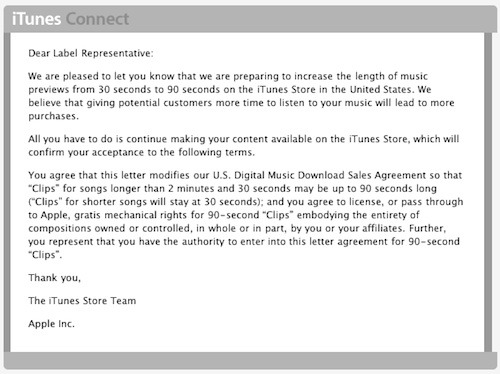 iTunes 90-seconds Preview