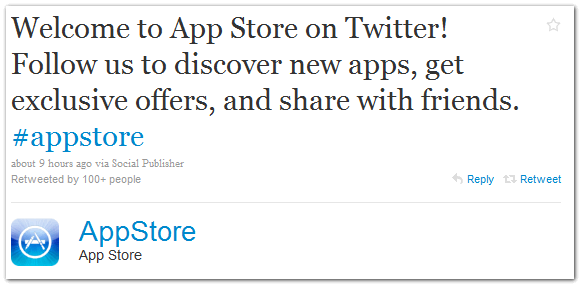 У App Store появился аккаунт в Twitter