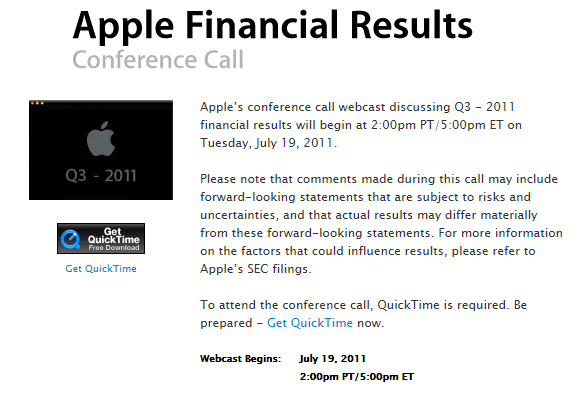Конференция Apple по итогам Q3