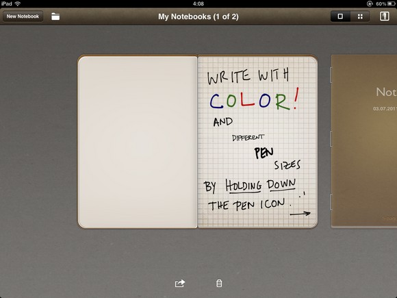 Penultimate: блокнот в iPad