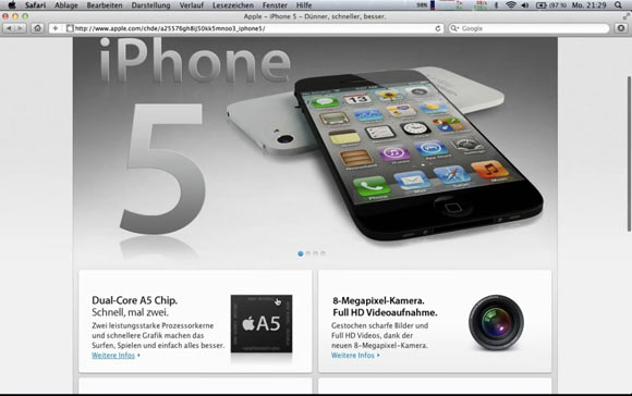 Мечты об iPhone 5 на сайте Apple.com