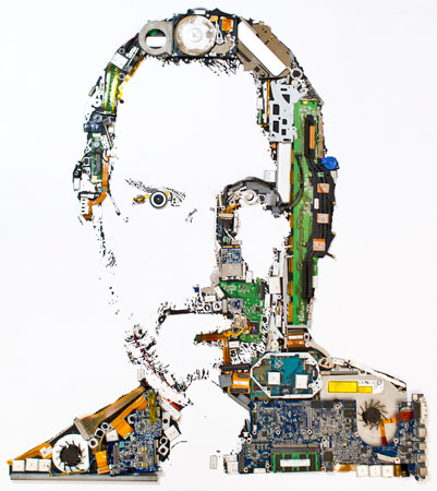 Портрет Стива Джобса из запчастей MacBook Pro [Update]