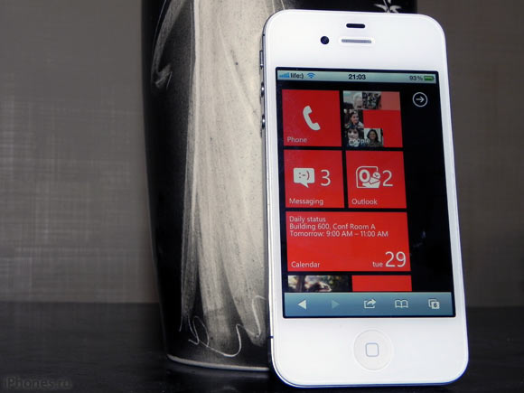 Запускаем HTML5-версию Windows Phone 7 на iPhone