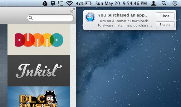 Автоматические загрузки в OS X Mountain Lion