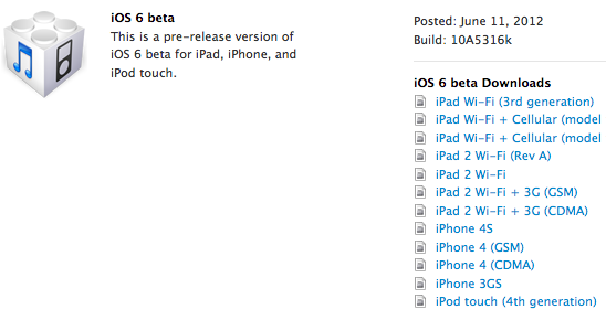 Где скачать iOS 6 Beta