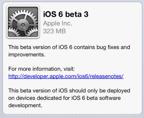 iOS 6 beta 3 доступна для скачивания [Обновлено x3]