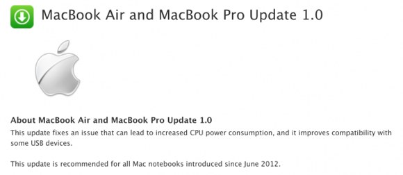 Apple выпустила обновление для всех MacBook 2012 года