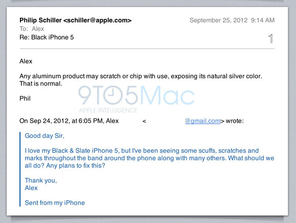 Фил Шиллер о царапинах на iPhone 5: «Это нормально»