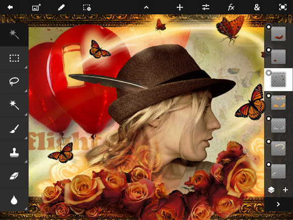 Photoshop Touch v1.3. Русский язык, Retina и Фотопоток