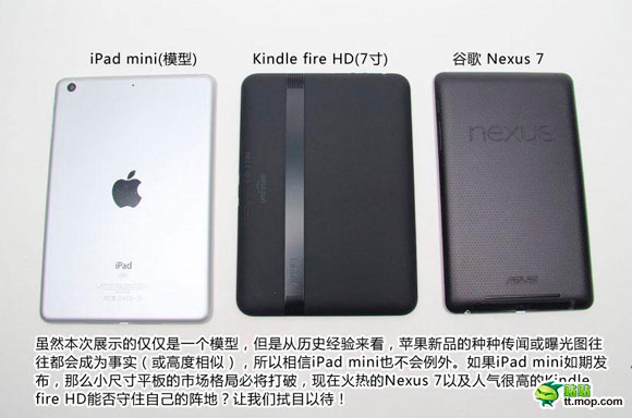 iPad mini сравнили с обычным iPad, iPhone 5, Kindle Fire HD и Nexus 7