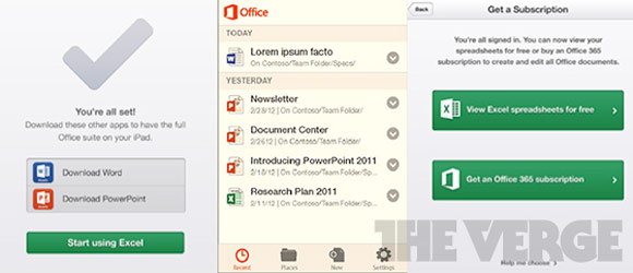 Microsoft Office для iOS: первые скриншоты и подробности о ценовой политике