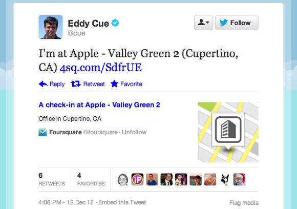 Apple может купить Foursquare