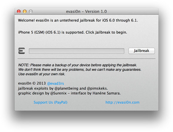 Утилита evasi0n для непривязанного джейлбрейка iOS 6 вышла