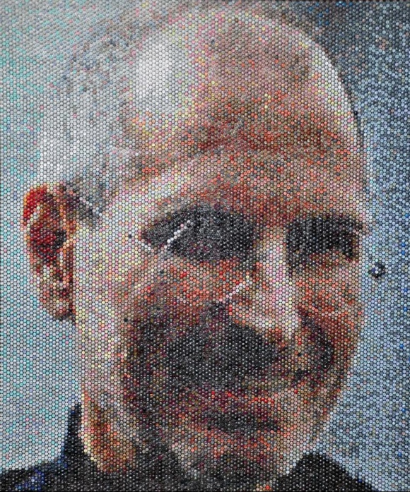 Портрет Стива Джобса на пузырчатой пленке