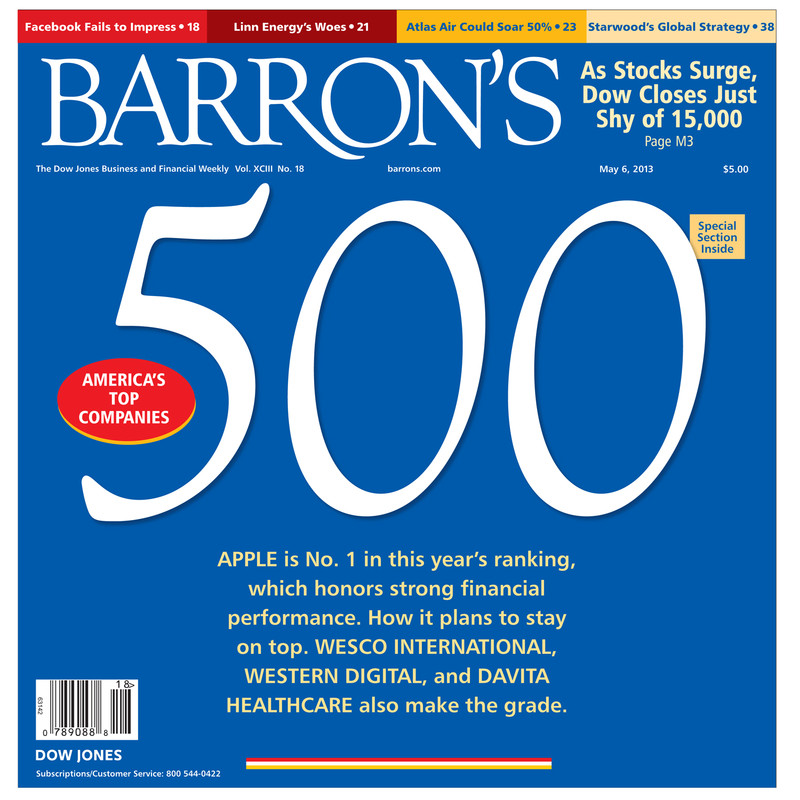 Apple возглавила Barron’s 500