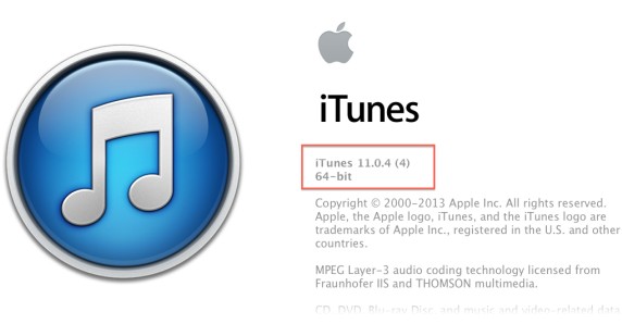 iTunes обновлён до версии 11.0.4