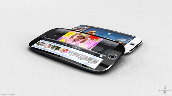 Концепт изогнутого iPhone 5S со сканером отпечатков пальца