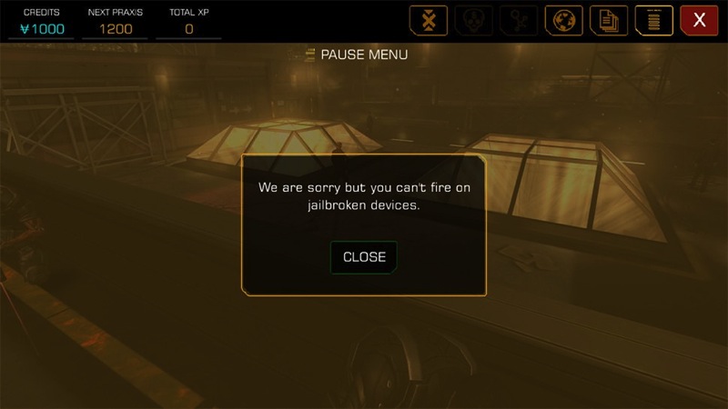 Deus Ex: The Fall плохо работает на устройствах с Jailbreak