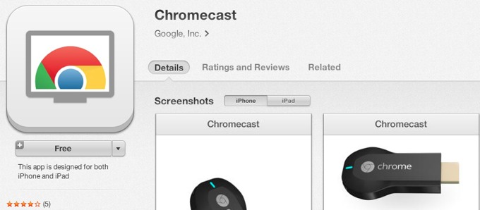 Google выпустила iOS-приложение для настройки ТВ-приставки Chromecast