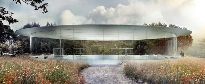 Стеклянный вход в конференц-зал Apple Campus 2 затмит Apple Store Нью-Йорка и Шанхая