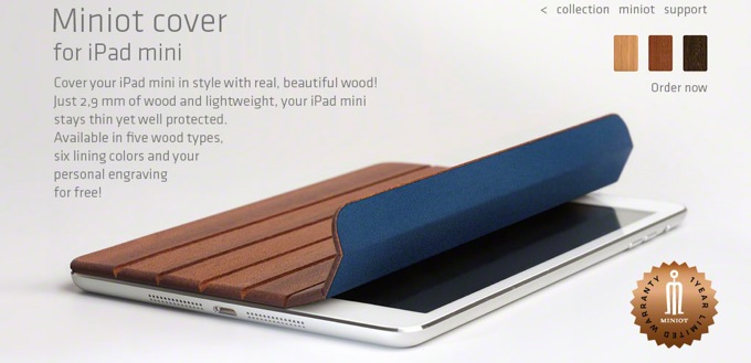 Miniot Cover. Деревянный Smart Cover для iPad mini