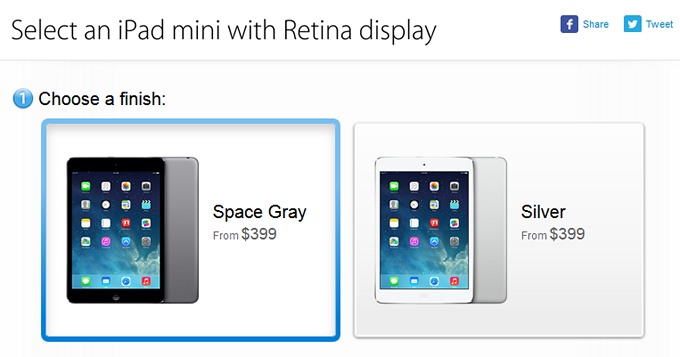 iPad mini с дисплеем Retina поступил в продажу