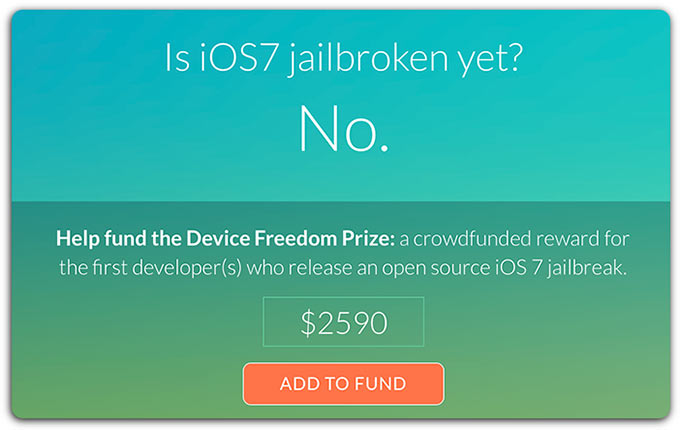 Началась краудфандинговая кампания по сбору средств на джейлбрейк iOS 7