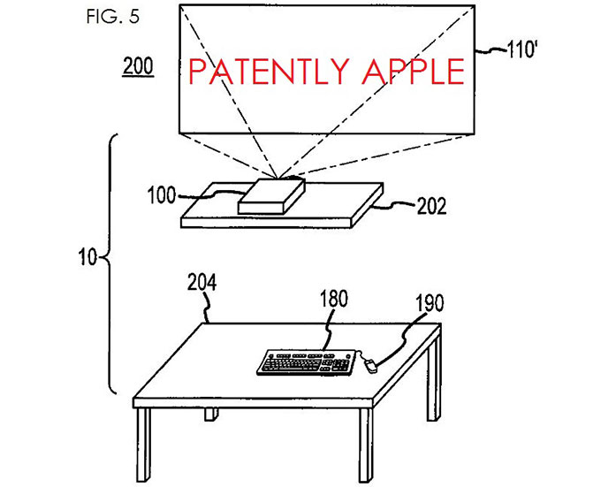 Apple получила патент на компьютерную систему с интегрированным проектором