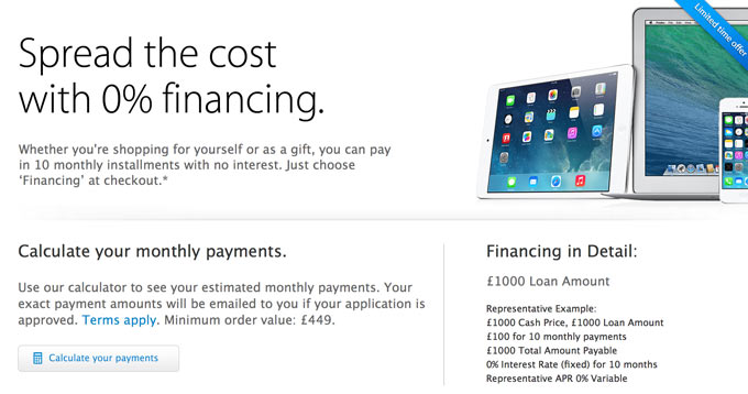 Apple предлагает беспроцентный кредит на свои устройства в Европе в преддверии праздников