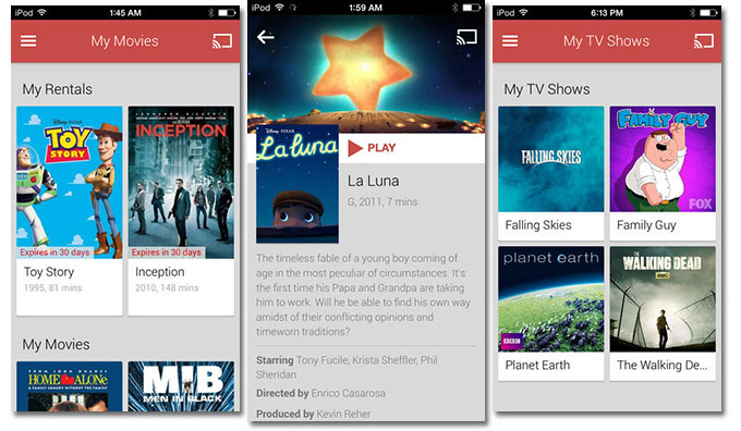 Приложение Google Play Movies & TV стало доступно для iOS