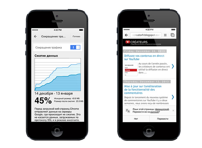 В браузере Chrome для iOS внедрена функция сжатия трафика