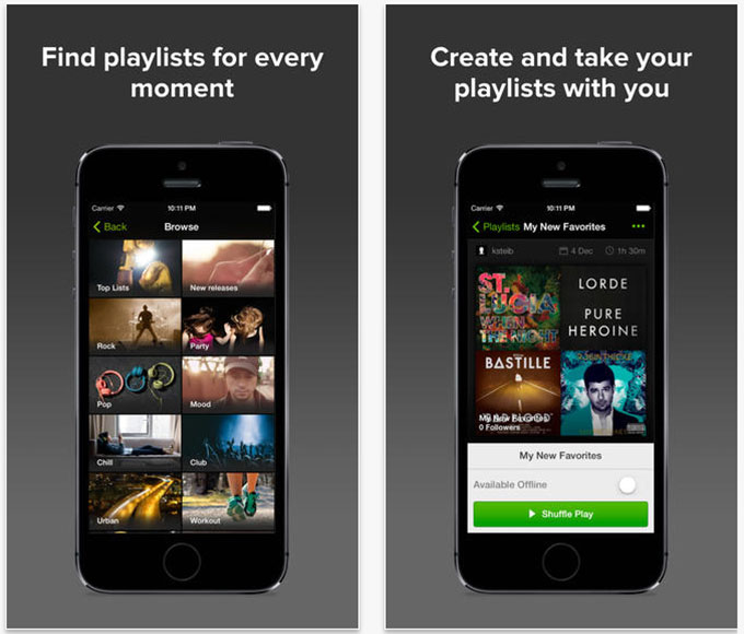 Сервис Spotify стал бесплатным для владельцев iPhone и iPad