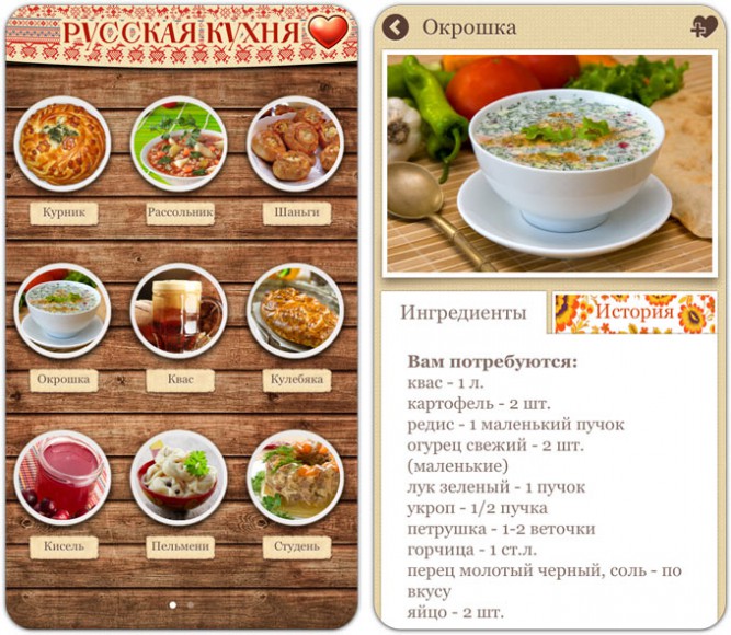 калорийность блюд русской кухни