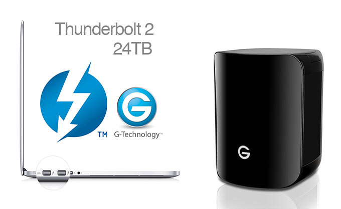 G-Technology анонсировала выпуск 24TB СХД с поддержкой Thunderbolt 2