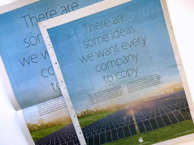 Apple «потроллила» Samsung печатной рекламой на тему экологии