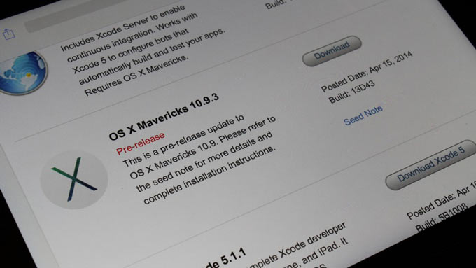 Релиз OS X Mavericks 10.9.3 состоится в ближайшее время