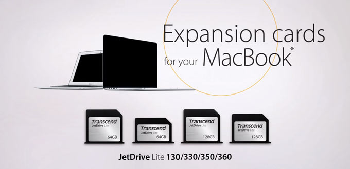 Transcend представила JetDrive Lite для увеличения объема памяти MacBook Air и Pro
